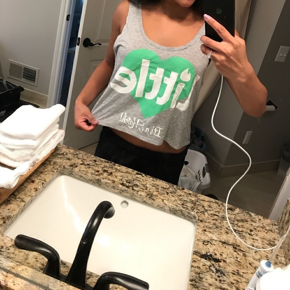 Grey Crop Top "It's a match" Little sorority